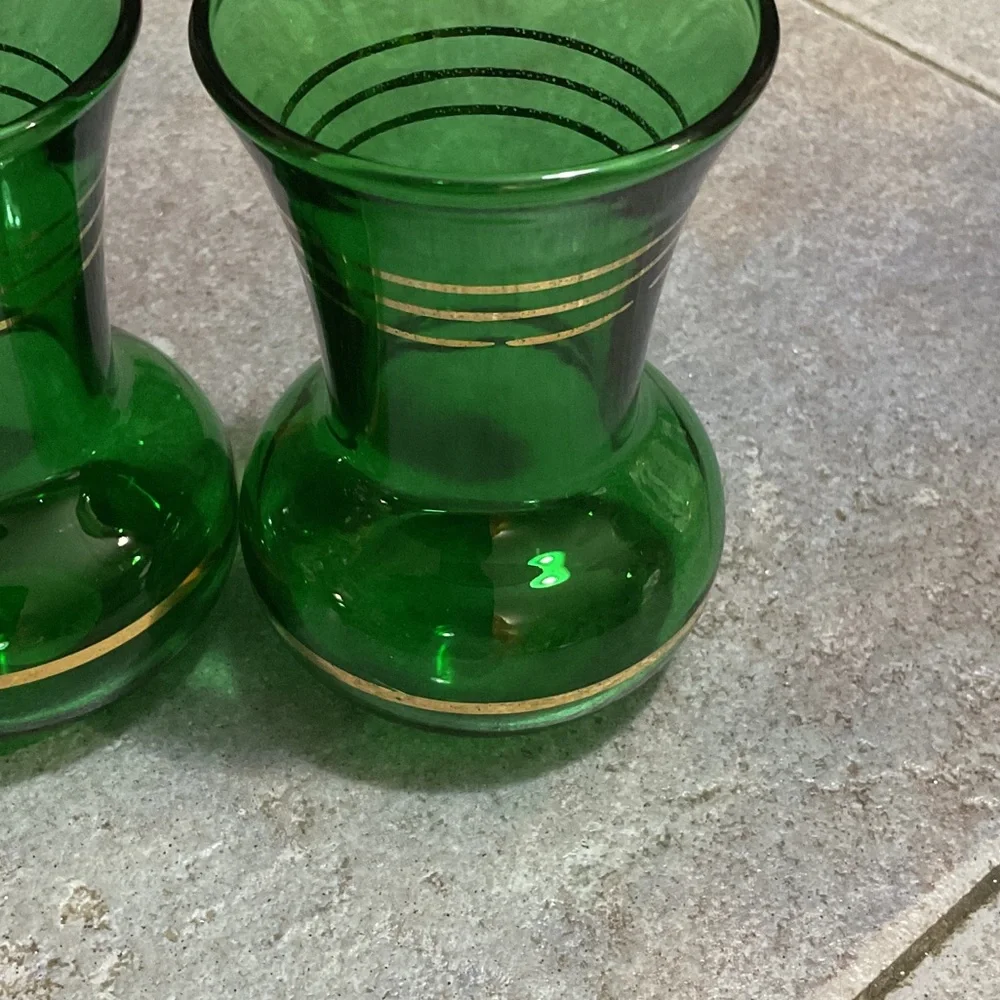 Elegant Green Glass Vases